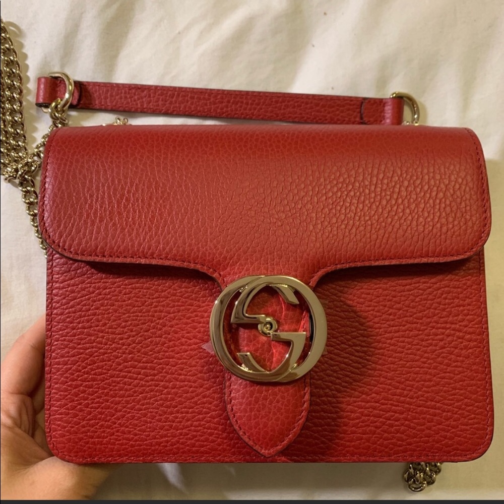 Gucci interlocking red leather bag
